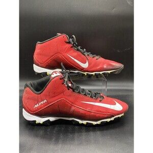 NIKE ALPHA SHARK MEN'S Size 14 FOOTBALL CLEATS 719952-610 Red Black White EUC